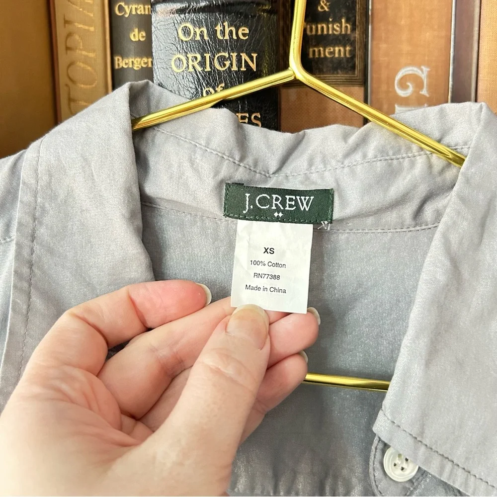 J. Crew Silver Gray Women's Button-Up Shirt